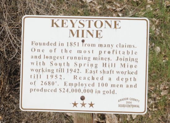 [Picture of Keystone Mine sign]